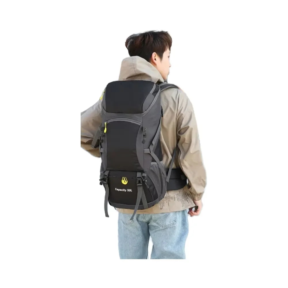Sporty outdoor mountaineering backpack front view