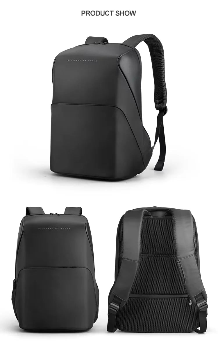Kingsons K9590W-A Custom Logo USB Laptop Backpack — Black Business Bag for Men