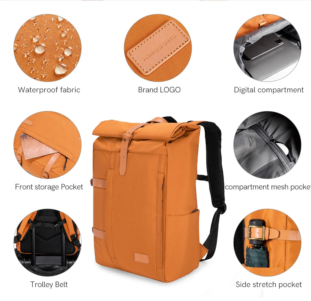 Kingsons 20L Anti-Theft Waterproof Business Backpack