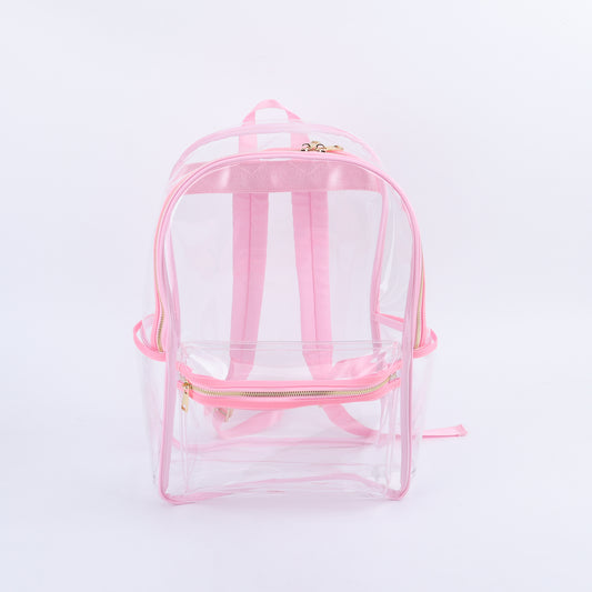 Backper Perseus Clear PVC Stadium & School Backpack — Baby Pink