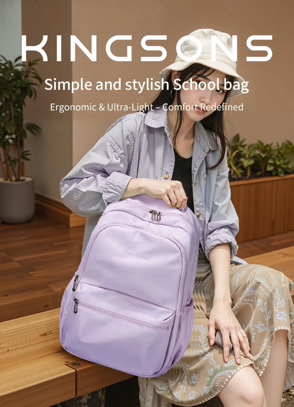 Kingsons K25329 Lightweight Student Backpack