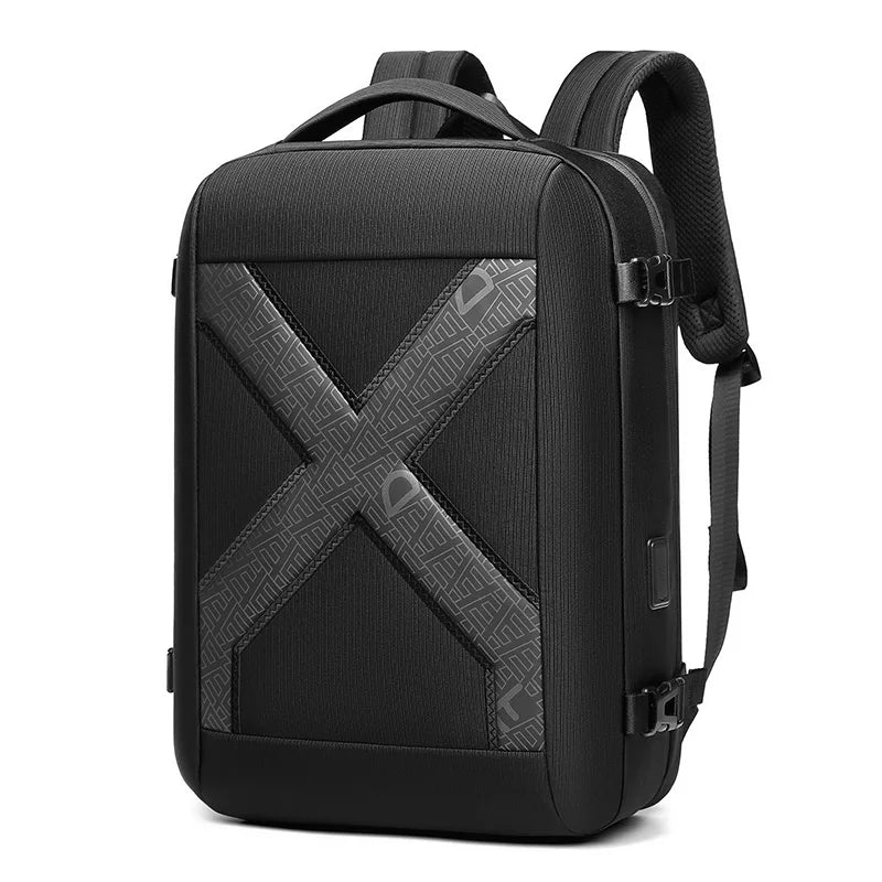Mingao 623 Anti-Theft USB College Laptop Backpack - Black