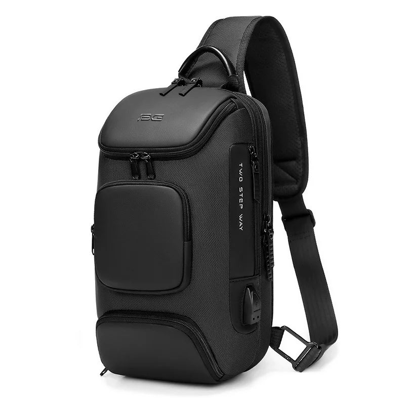 Mingao 7086 Crossbody Shoulder Chest Sling Bag - Black
