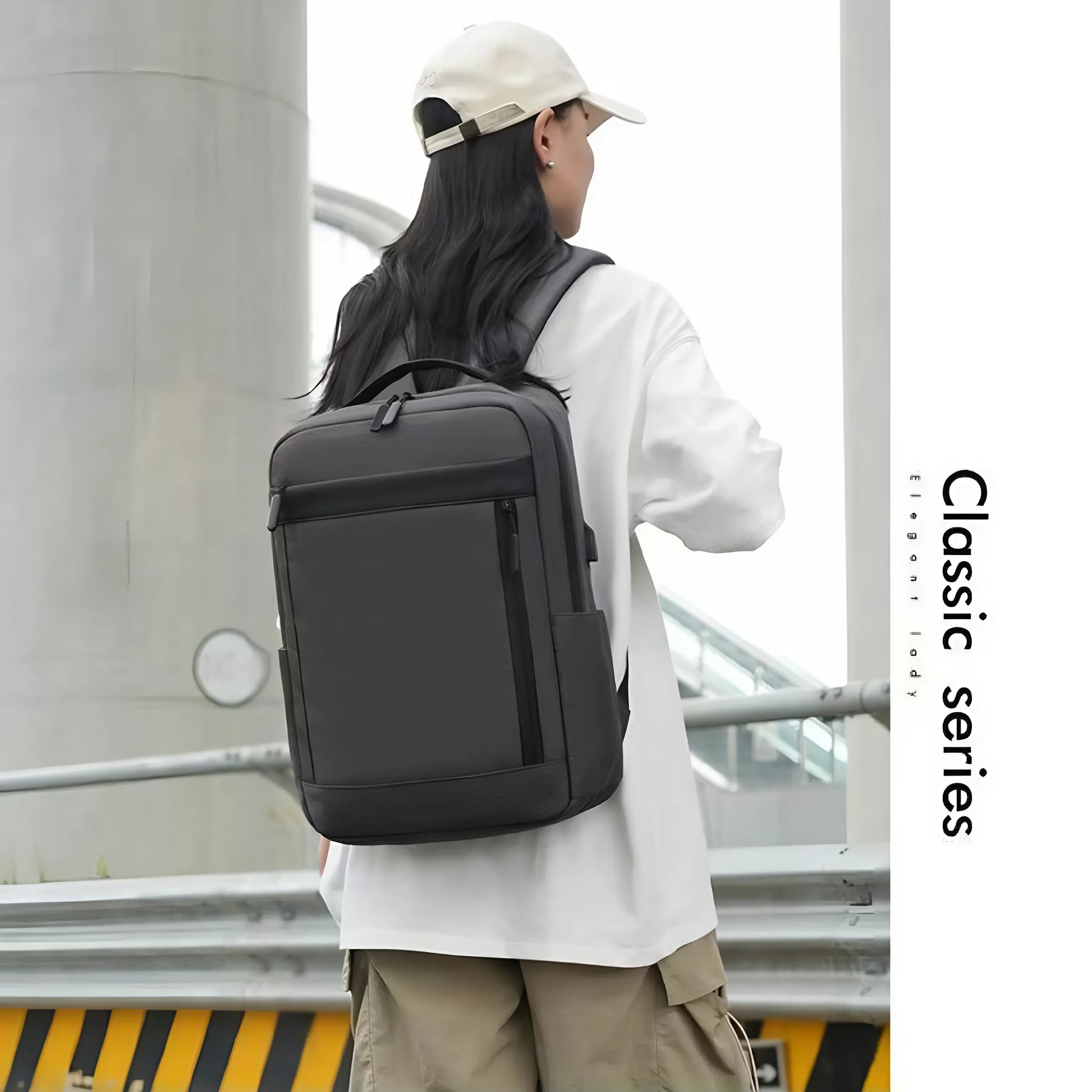 Business laptop backpack USB charging port