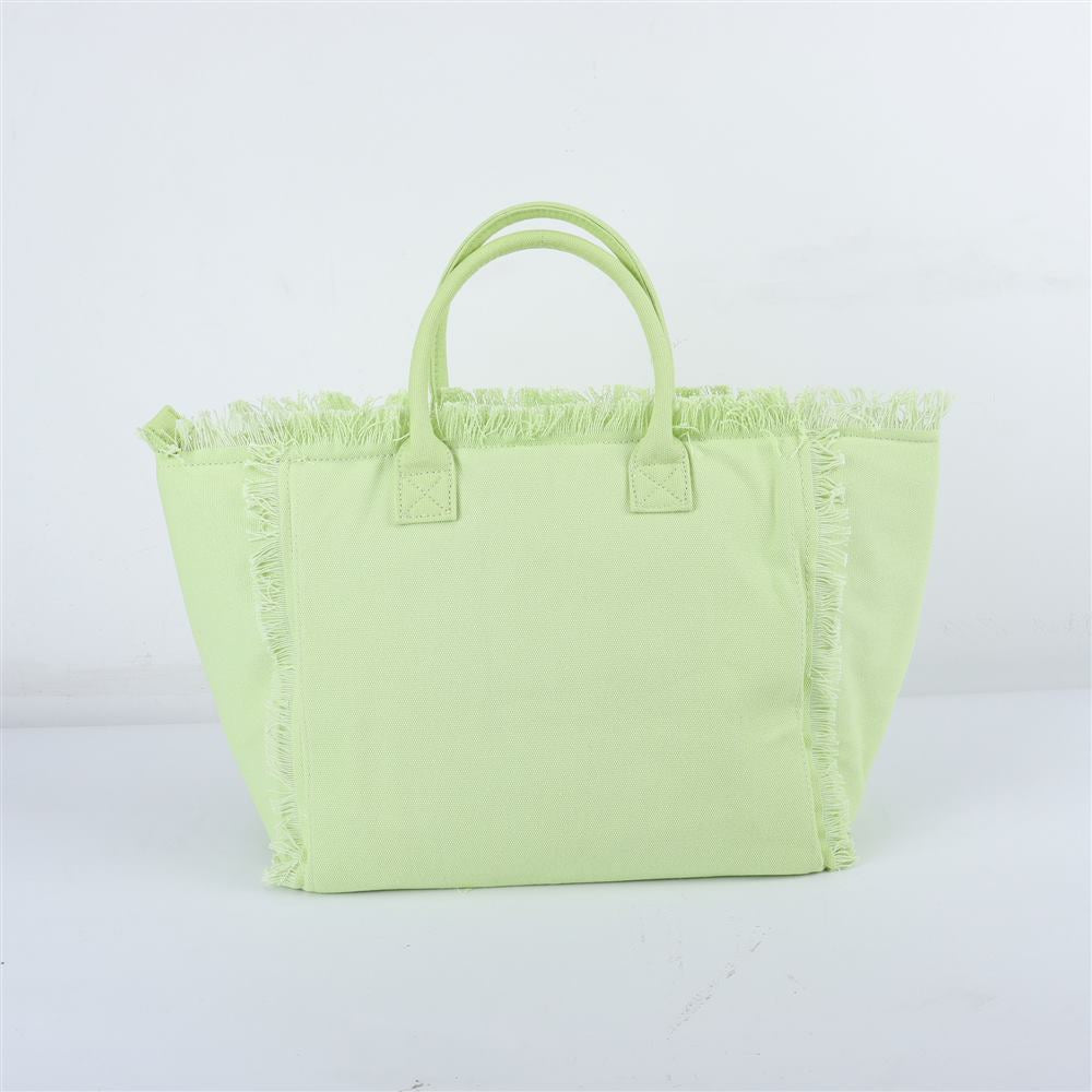 Backper Orion Fringe Canvas Beach Weekender — Green