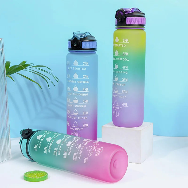 1L 32oz Fitness Motivational Water Bottle with Straw and Strainer – 6