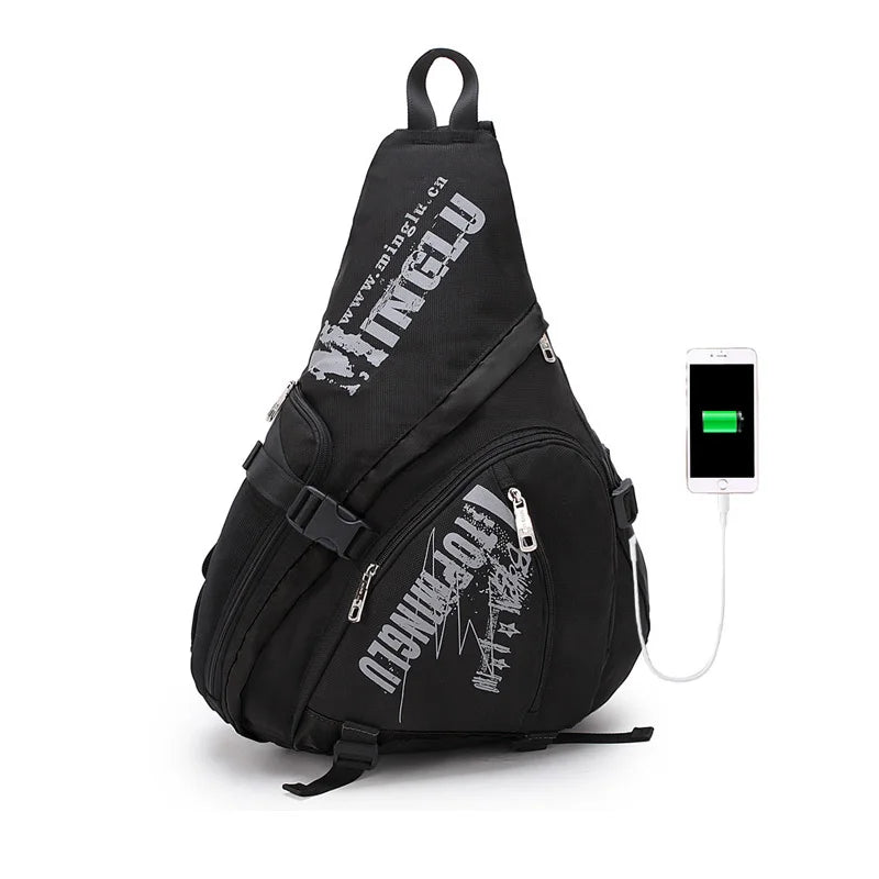 Mingao 177 Waterproof Triangle Crossbody Sling Bag - Black