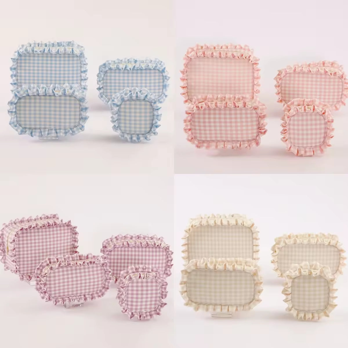Backper Carina KMY-2542 gingham makeup bag detail