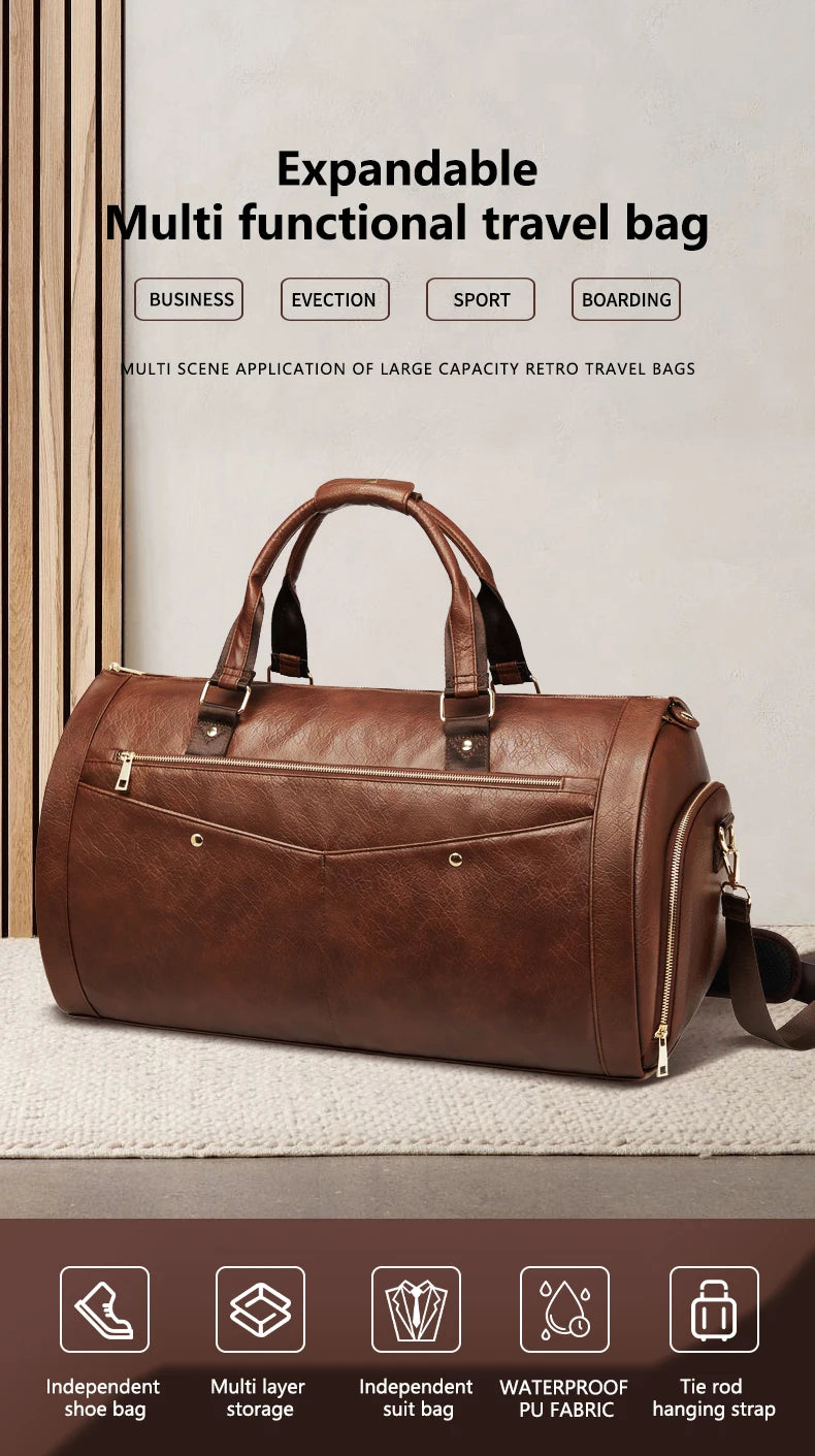 Mingao 233015 Luxury PU Leather Sneaker Garment Duffle Bag - detail 1