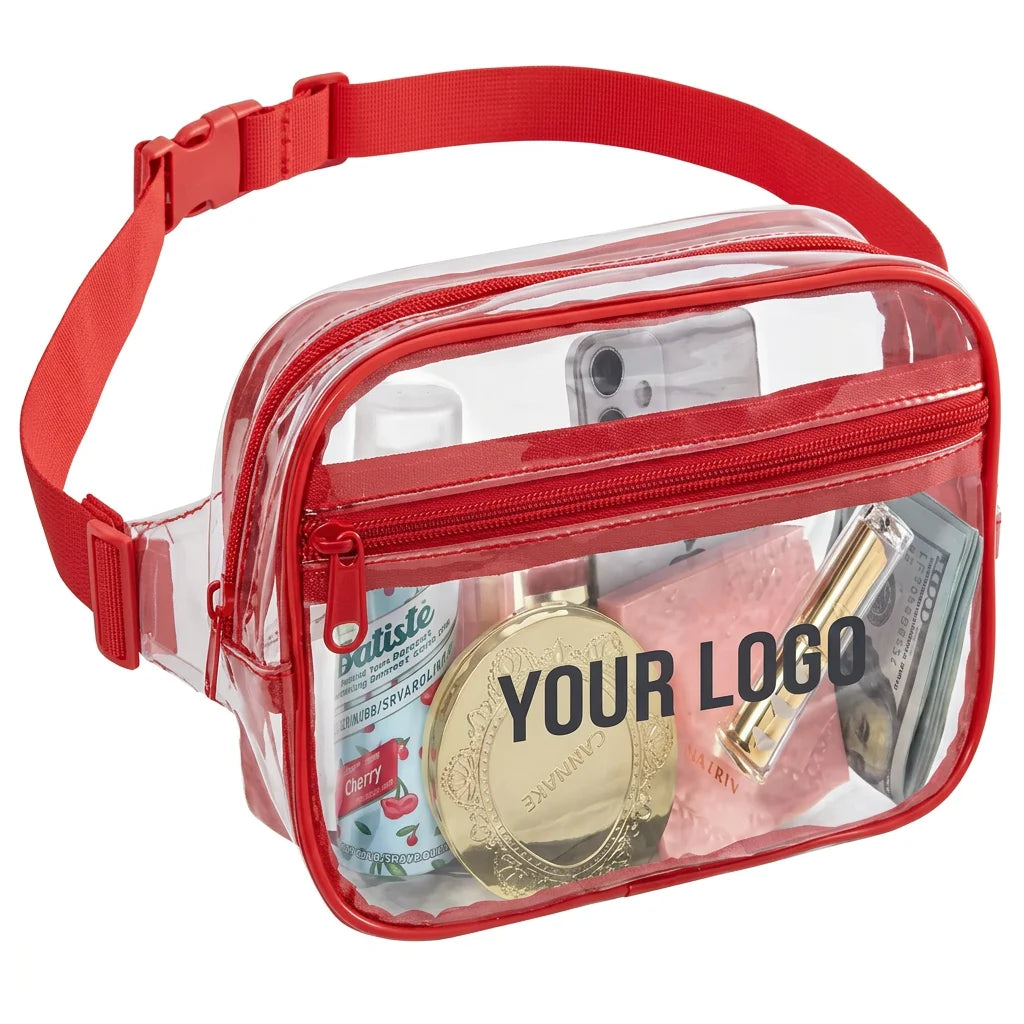 Backper Fornax Fruit-Print Clear Waist Bag — Red
