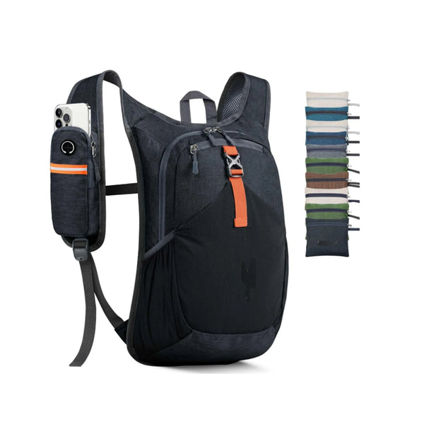 Foldable sports backpack side profile