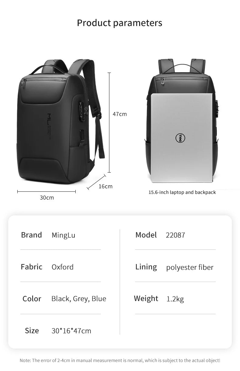 Mingao 22087 Anti-Theft USB College Laptop Backpack - detail 1