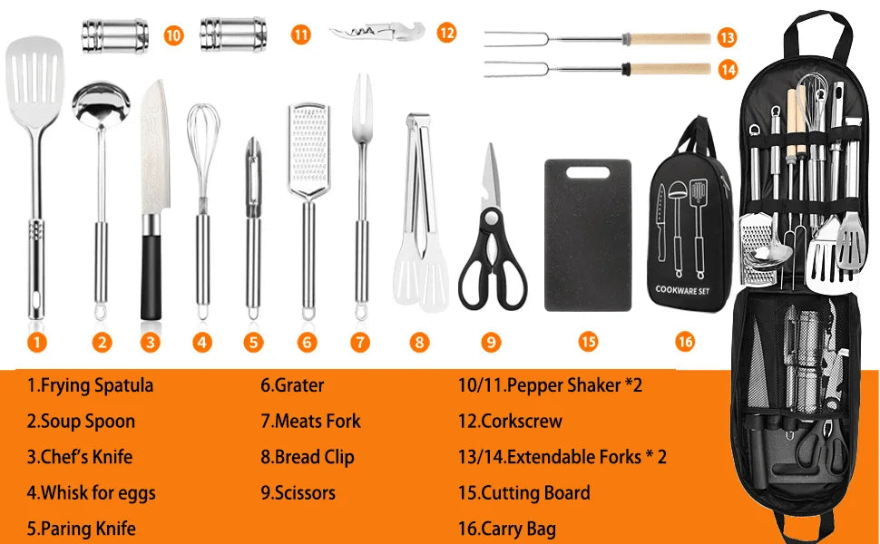 Hong Camping Cutlery & Tableware Roll Bag - detail 3
