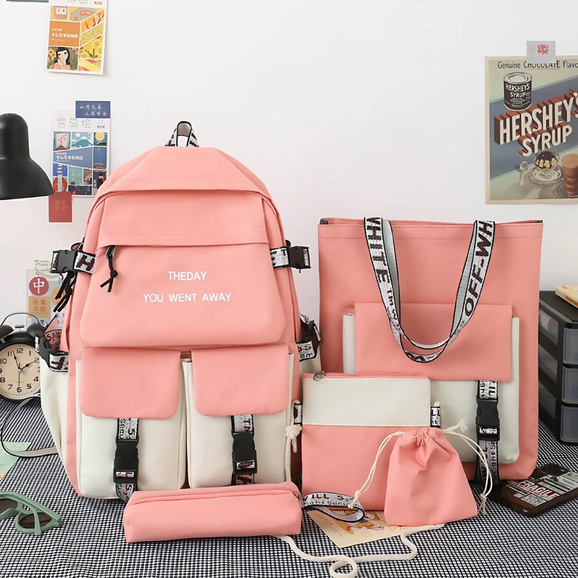 Turquoise backpack set back panel