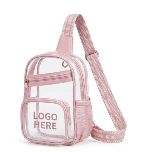 Backper Dorado Clear PVC Chest Bag — Pink
