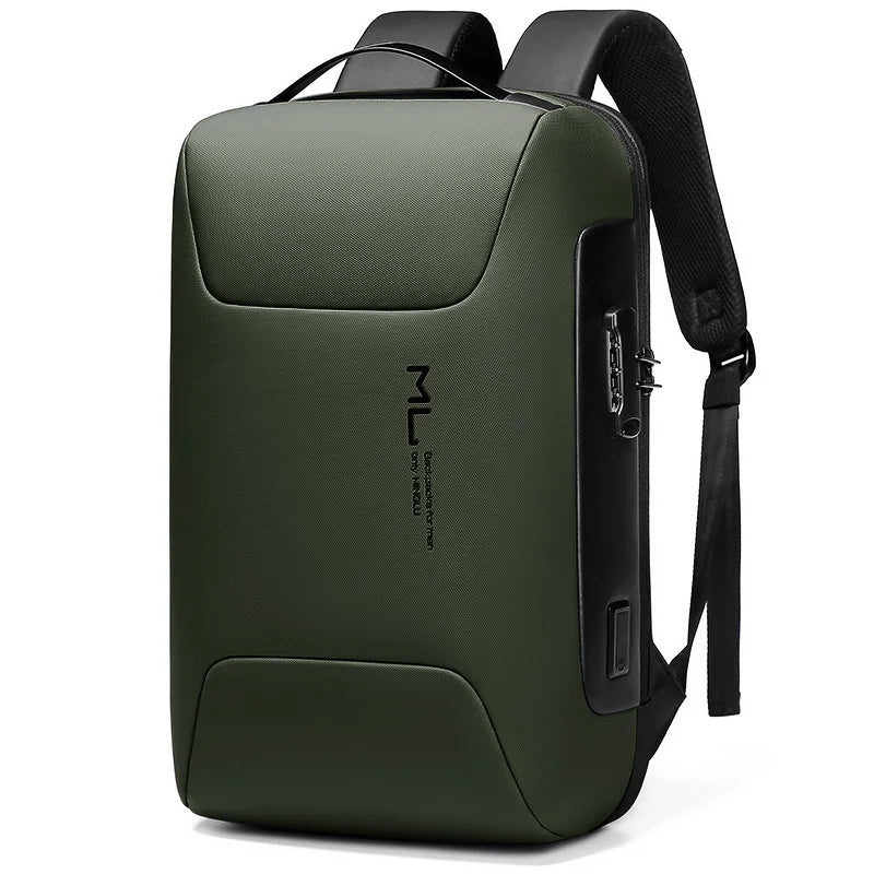 Mingao 22086 Anti-Theft USB College Laptop Backpack - Green