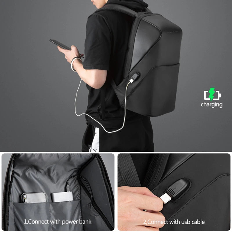 Kingsons USB charging business backpack — interior compartment