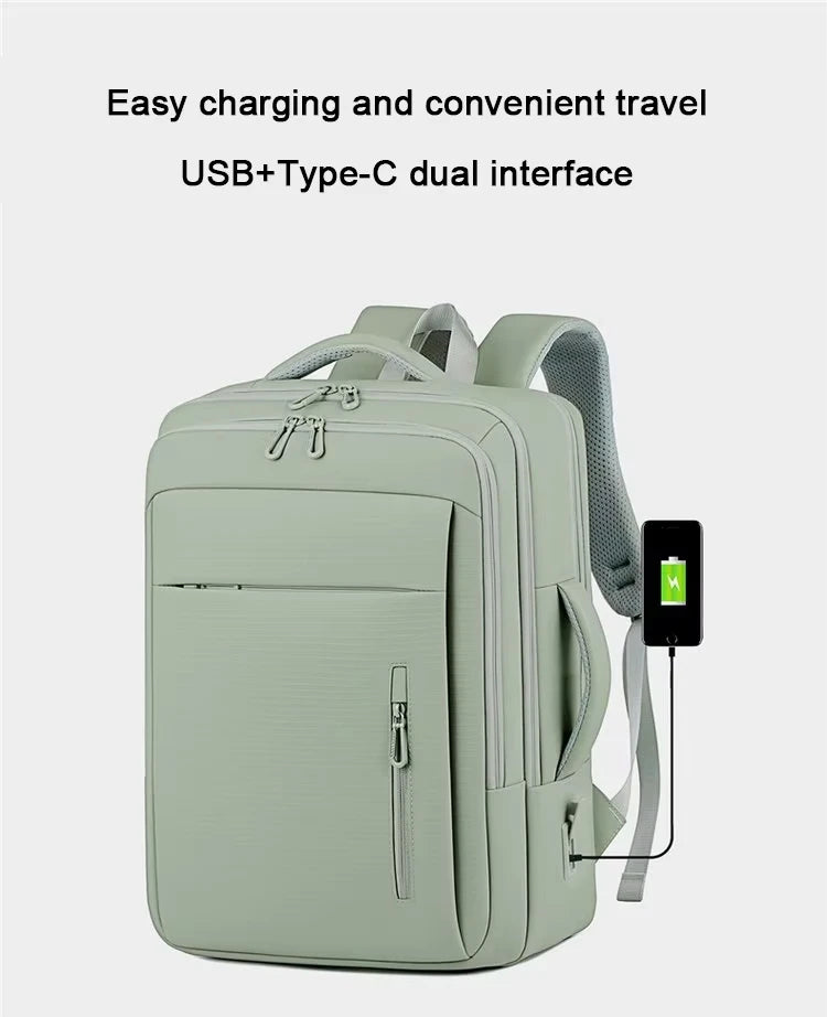 Keman KMMTS218-2 Expandable Business Waterproof Laptop Backpack with USB