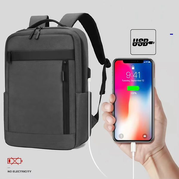 Business USB laptop backpack front view