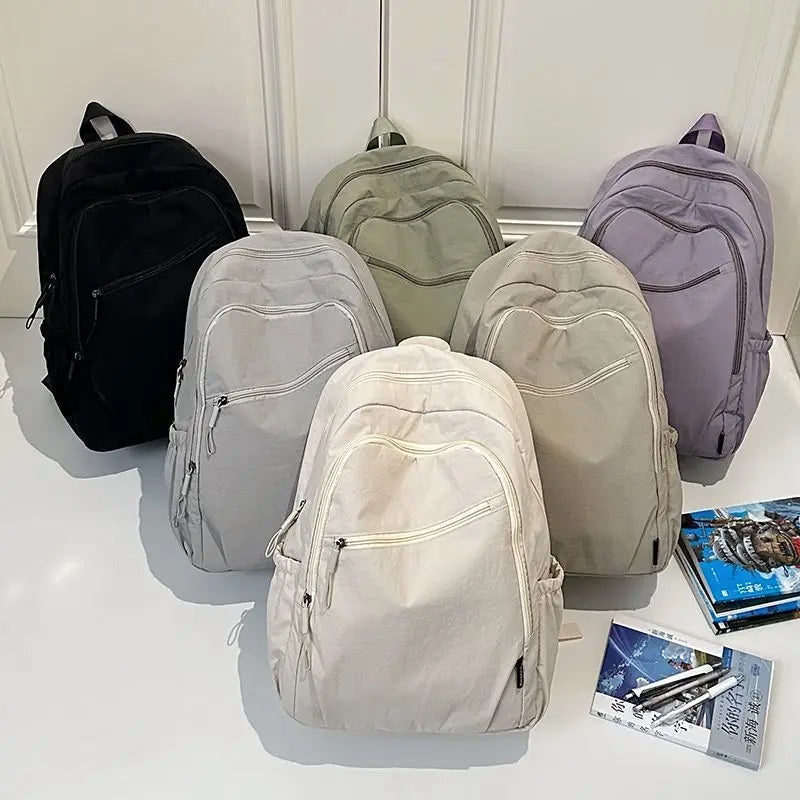 Ruby college backpack side view