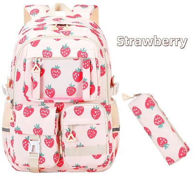 Lapis SJ8047SCH strawberry print high school backpack