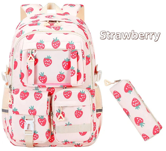 Lapis SJ8047SCH strawberry print high school backpack