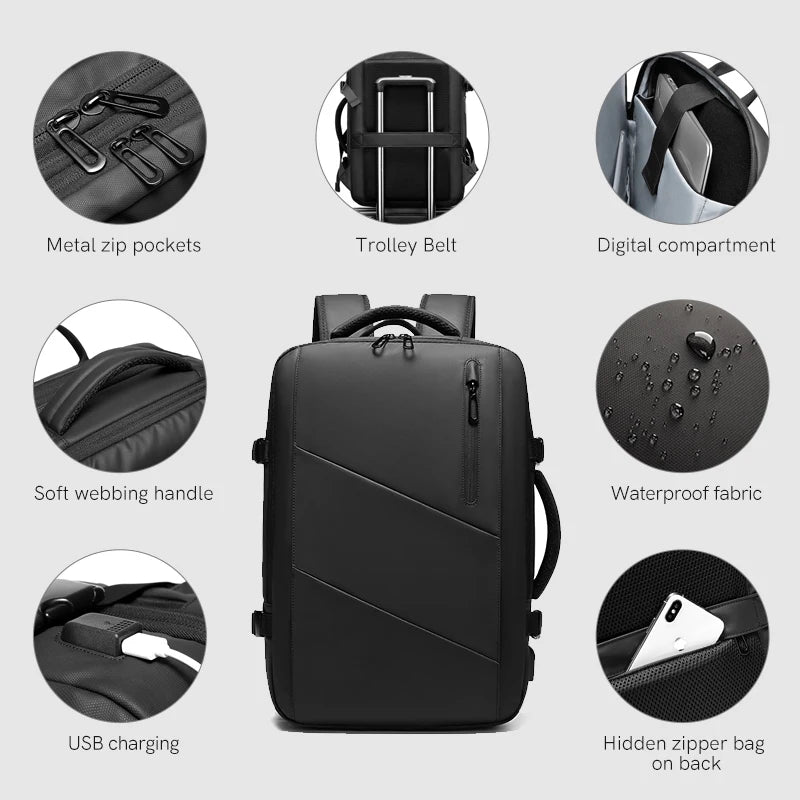 Kingsons men's waterproof travel backpack — lifestyle shot