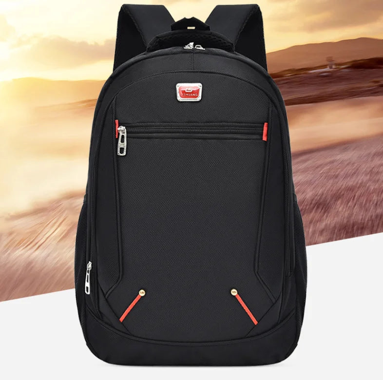 Erinome school laptop backpack in black, front view