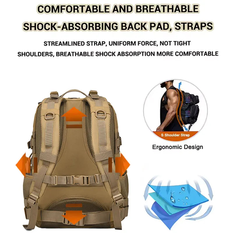 Hong BM-24M788 45L Waterproof MOLLE Tactical Backpack