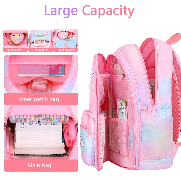 Keman KMBC1016-3 Cartoon Girls Waterproof School Backpack