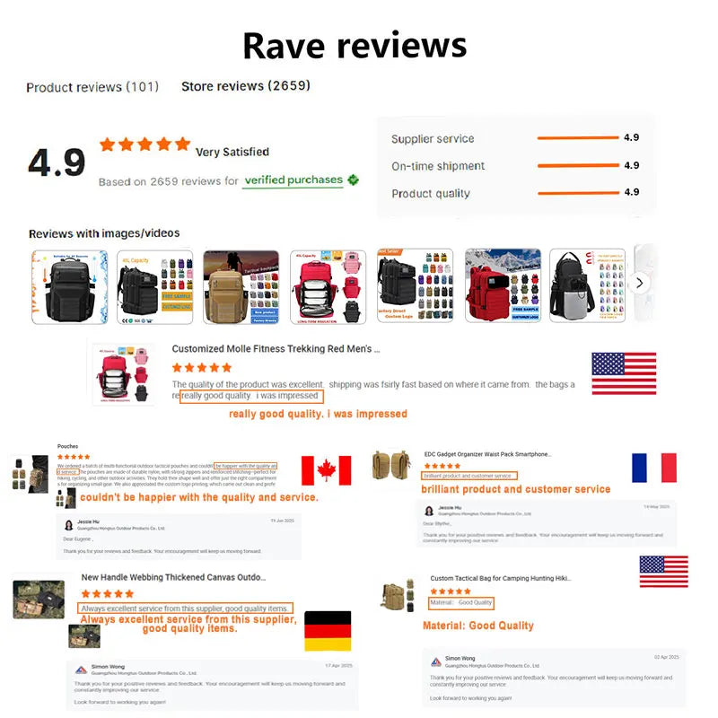 Hong BM-24M664 36-56L Waterproof Tactical Travel Backpack