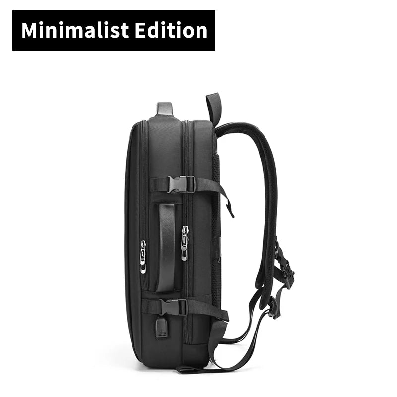 Mingao 1055 Multifunctional Smart USB Travel Laptop Backpack - Black (Minimalist)
