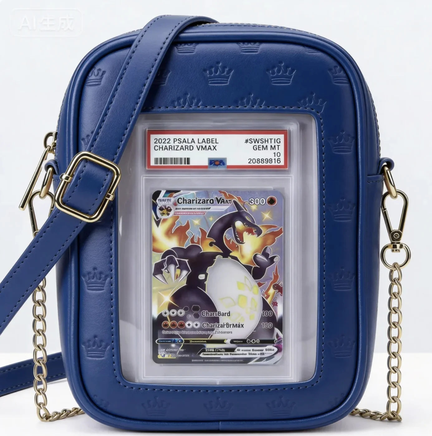 Backper Apus PU Leather Card Ita Sling — Deep Blue