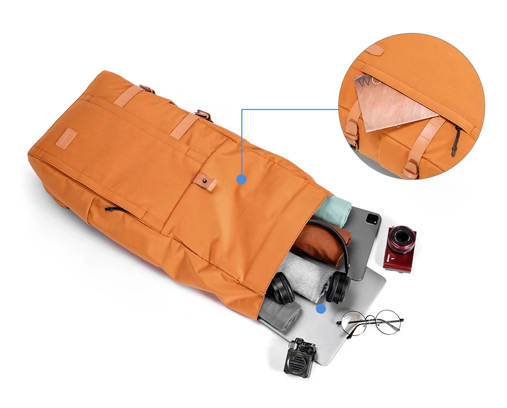 Kingsons K10174W Roll-Top Anti-Theft RPET Backpack