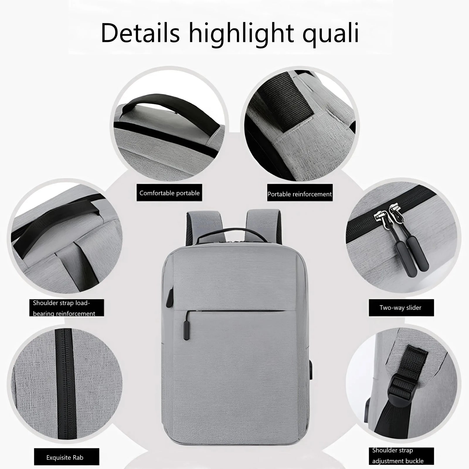 Hegemone laptop backpack back panel