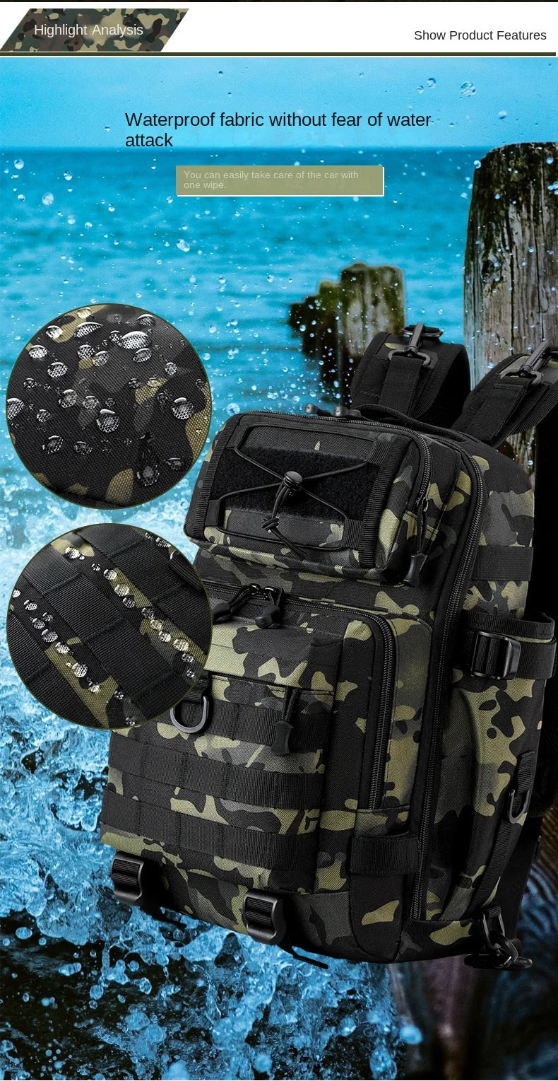 Hong BM-24M615 Multifunctional Waterproof Camo Fishing Shoulder Bag - detail 2