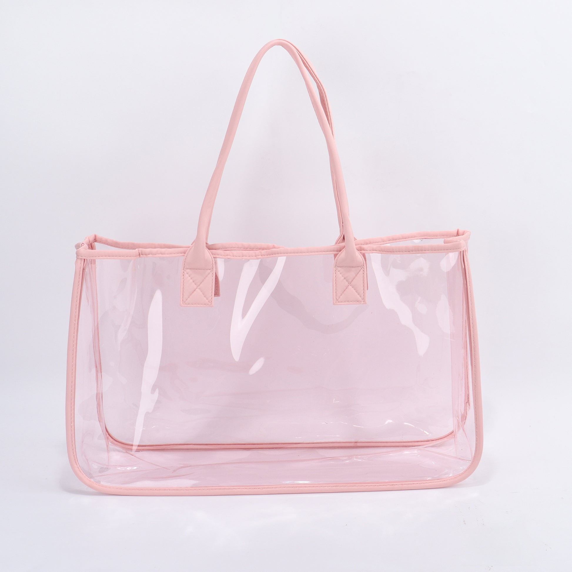Backper Cetus Clear PVC Beach & Shopping Tote — Dark Pink