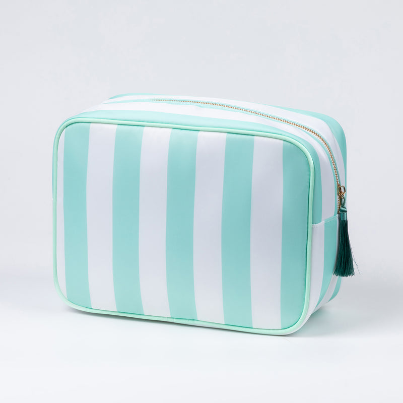 Backper Electra XL Striped Storage & Cosmetic Bag — Mint