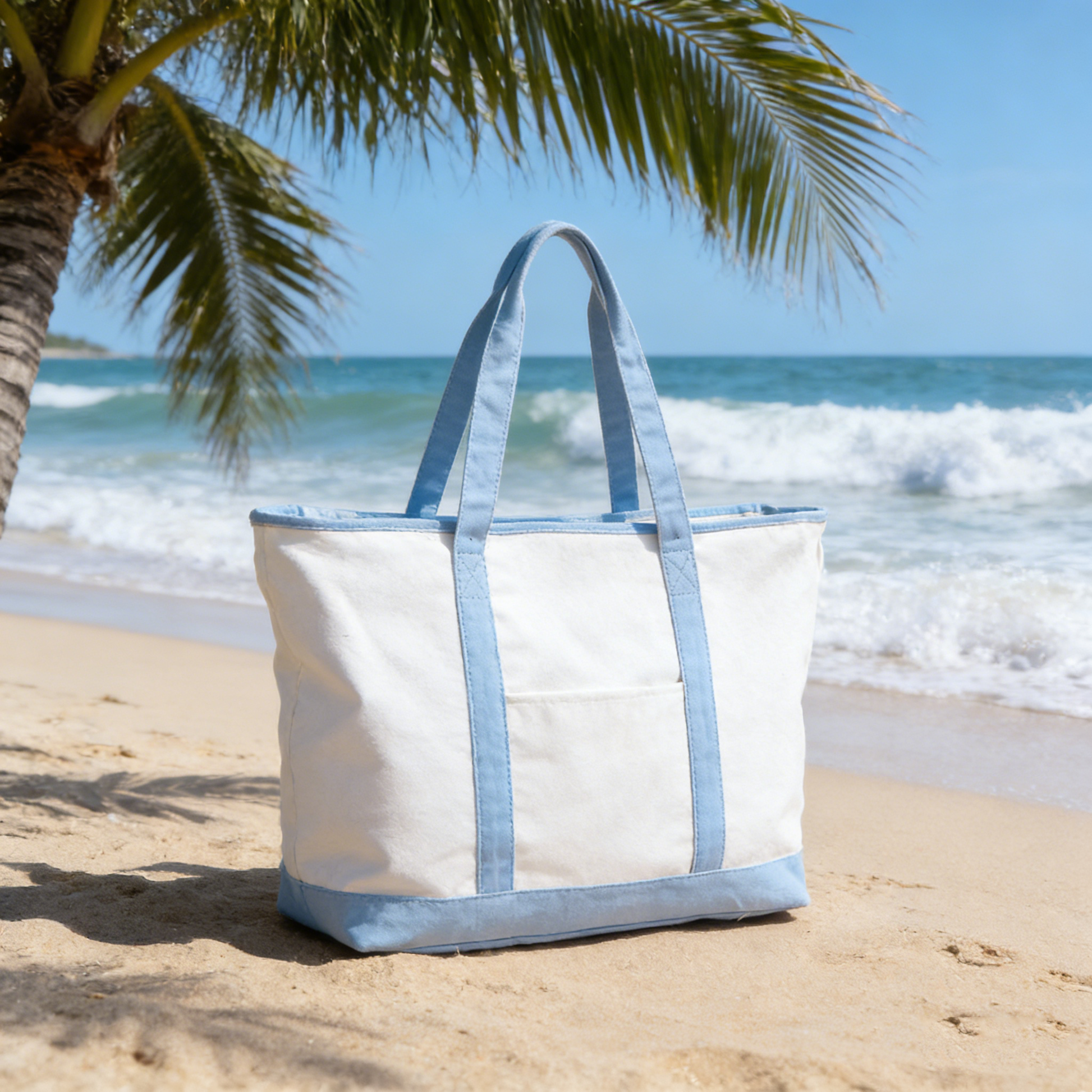 Backper Draco Vintage Canvas Zip Shoulder Bag — Blue