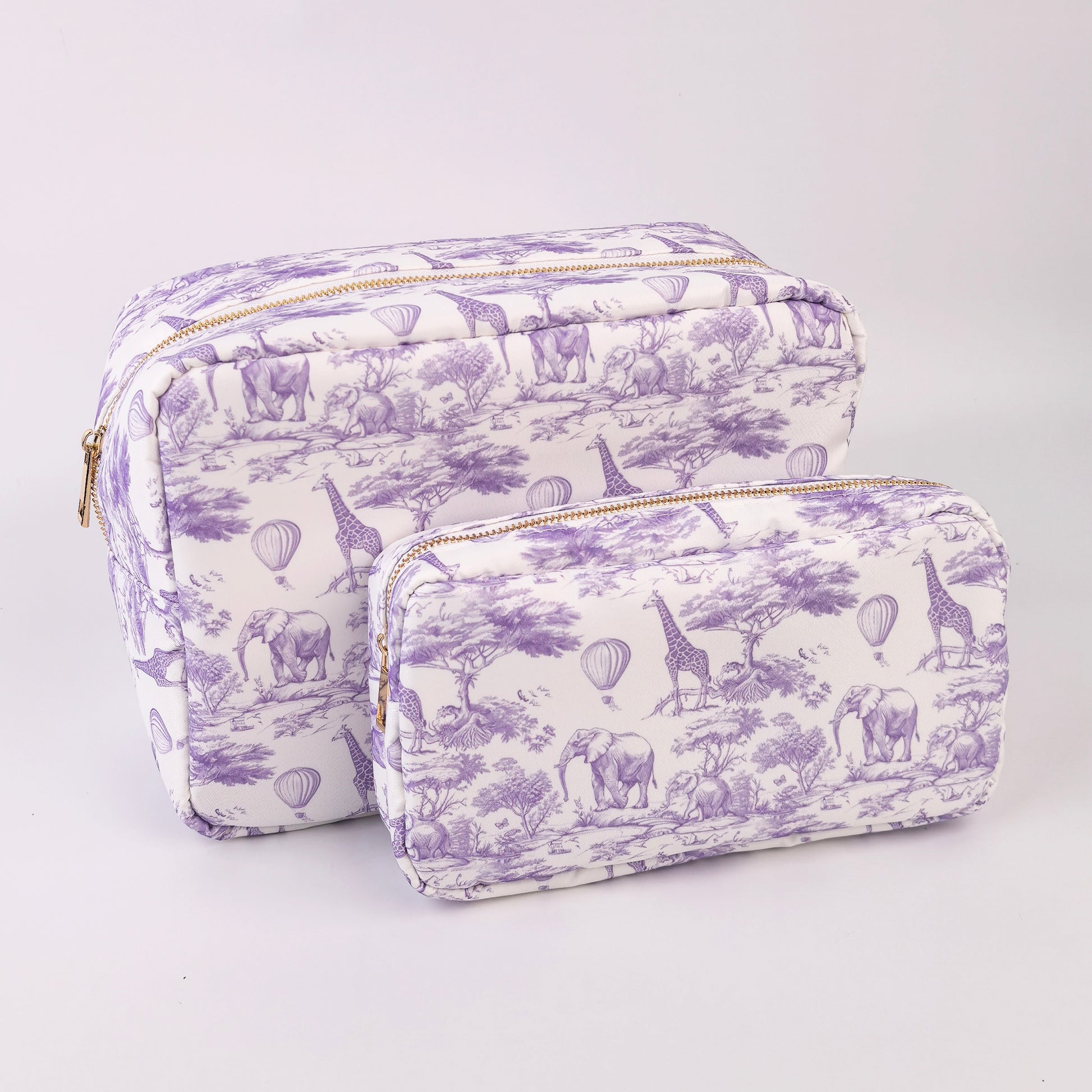 Backper Pavo De Jouy Toile Print Zip Pouch — Purple Toile