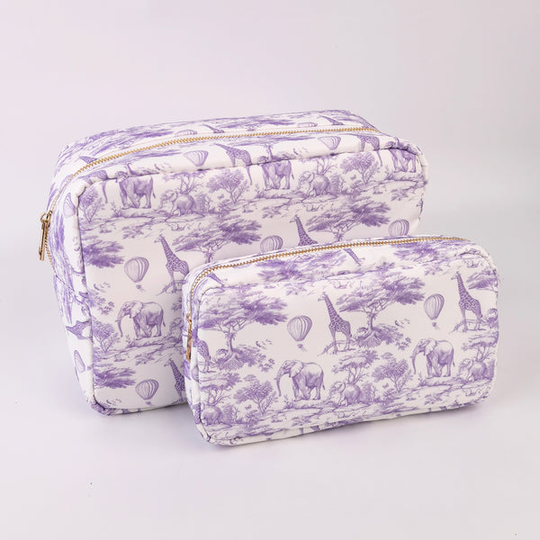 Backper Pavo De Jouy Toile Print Zip Pouch — Purple Toile