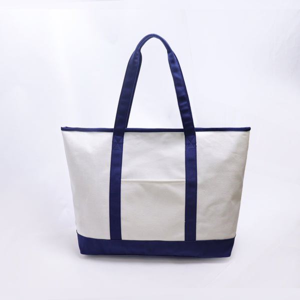 Backper Draco Vintage Canvas Zip Shoulder Bag — Navy