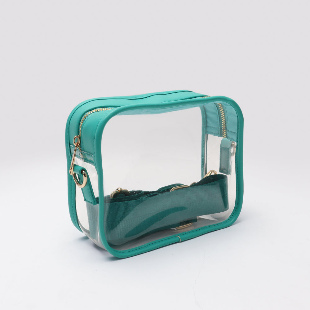 Backper Lyra Clear PVC Stadium Crossbody Sling — Green
