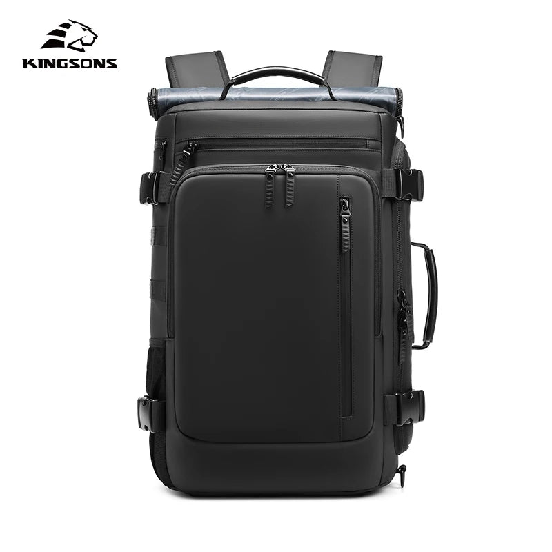 Kingsons men's USB charging travel backpack — side detail