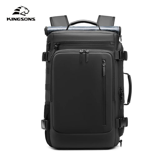 Kingsons men's USB charging travel backpack — side detail