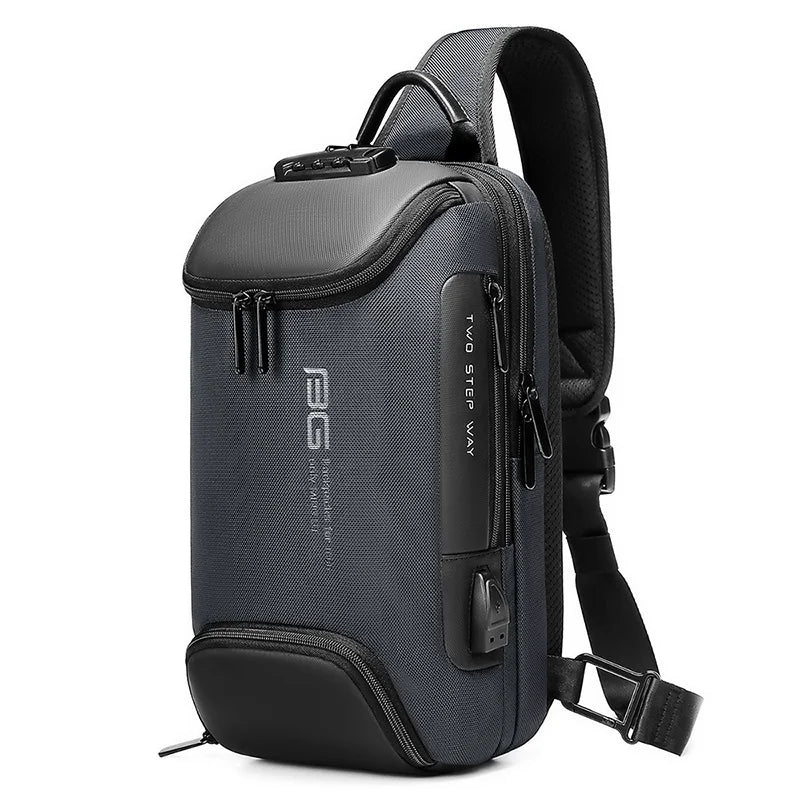 Mingao 7082 USB Anti-Theft Crossbody Sling Bag - Grey