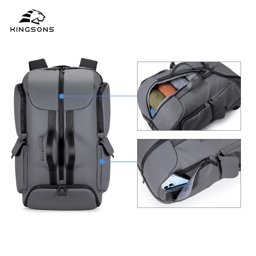 Kingsons waterproof travel backpack — side detail