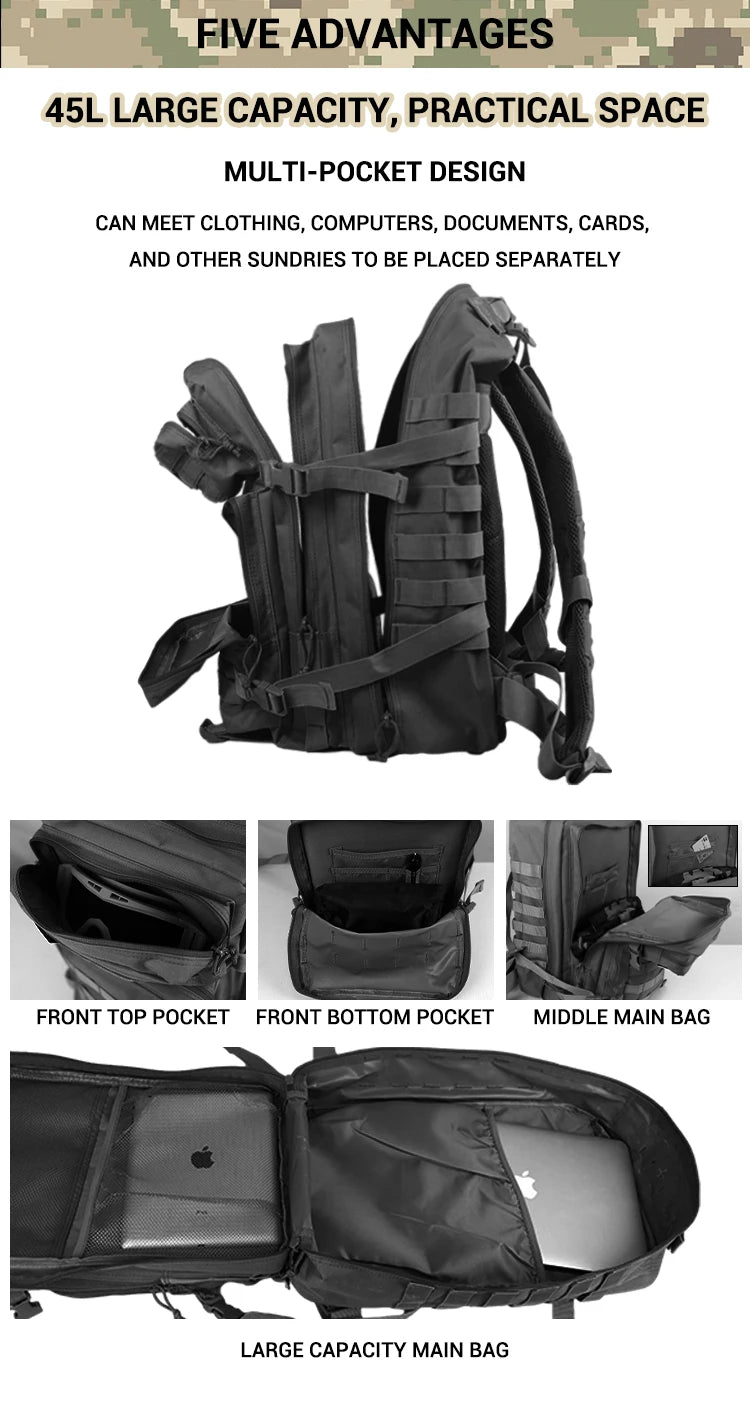 Hong BM-24M693 45L Waterproof Nylon Tactical Backpack - detail 5