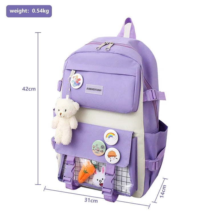 Keman KMJXY9017 Cartoon Girls Waterproof School Backpack