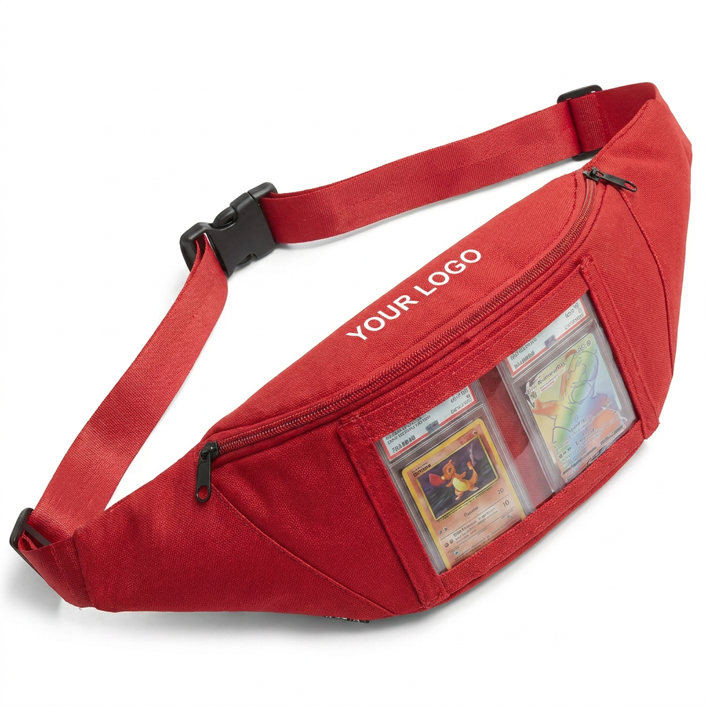 Backper Auriga Clear-Window Graded Card Display Bag — Red